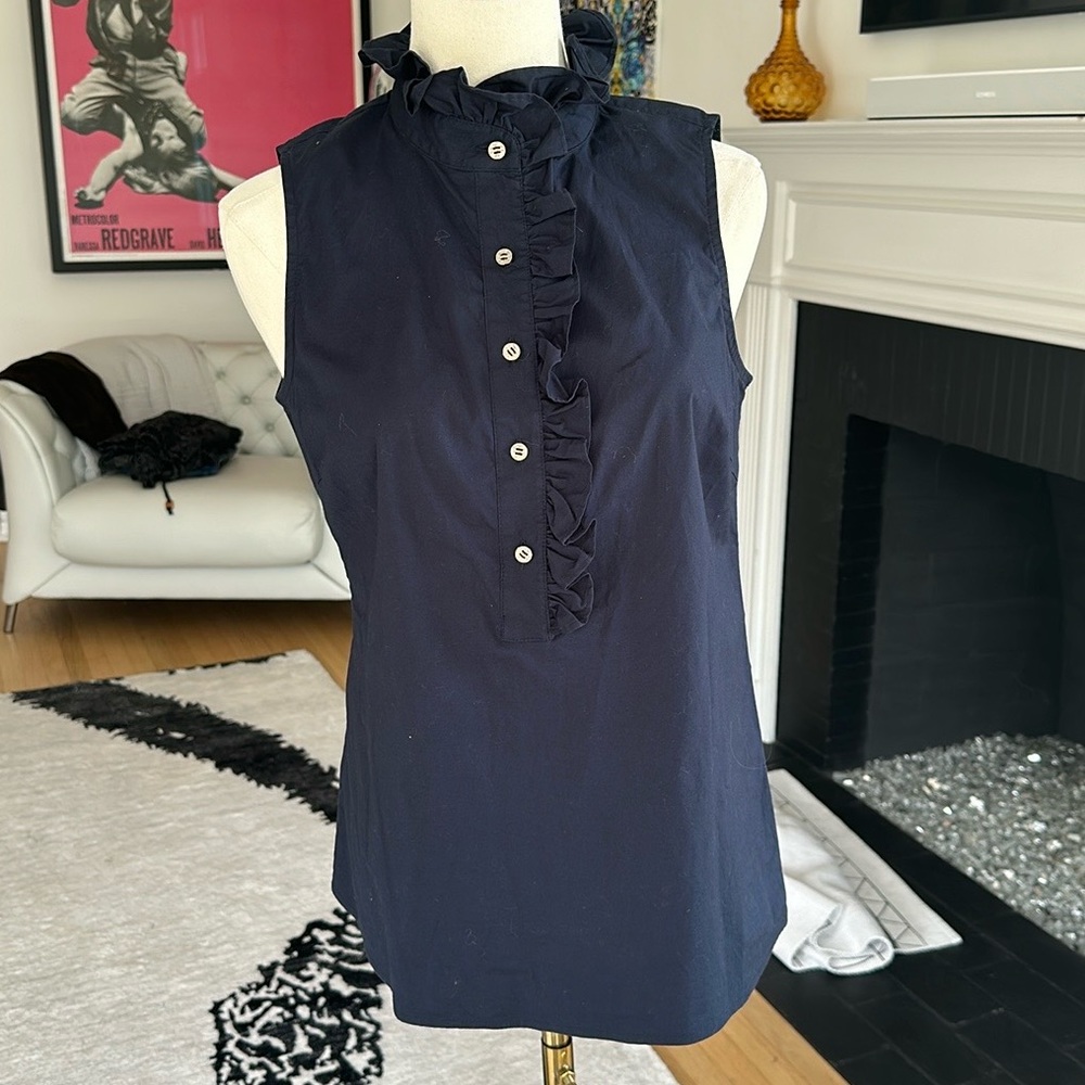 Tory Burch Mock Neck Sleeves Top